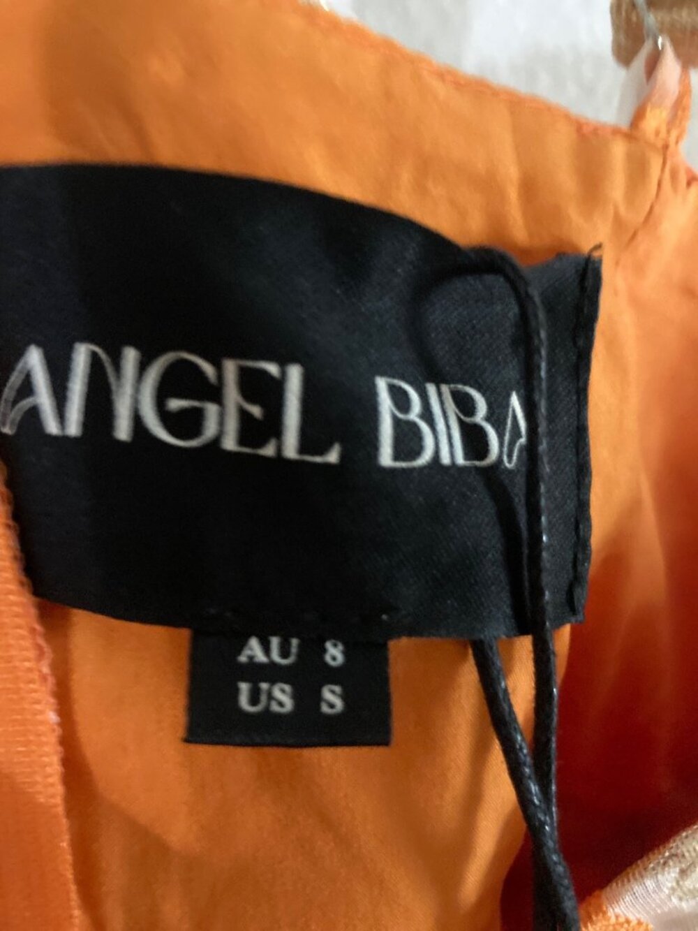 Angel Biba Orange and Gold Floral Mini Dress - Picture 5 of 6
